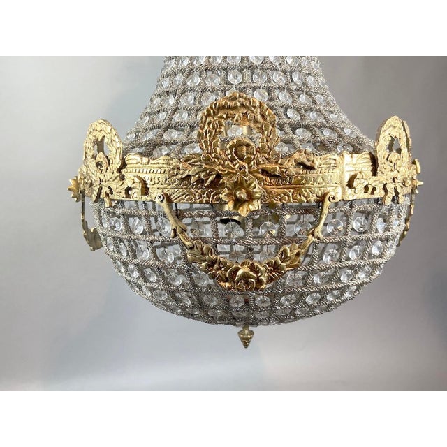 1980 Louis XVI Bronze Gold-Finish 6-Light French Chandelier For Sale - Image 11 of 17