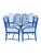 Chinoiserie Faux Bamboo Chinoiserie Style Blue Dining Chairs in Blue Set of 8 For Sale - Image 3 of 14