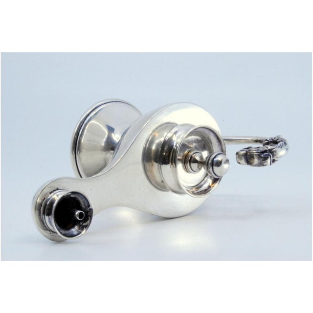 Silver Lamp with Embossed Animal Head Handle For Sale - Image 5 of 9