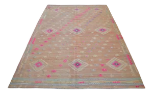 Vintage Turkish Kilim Hand Woven Braided Area Rug