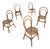Mid-Century Italian Bent Bamboo and Vienna Cane Dining Chairs, 1960s, Set of 5 For Sale