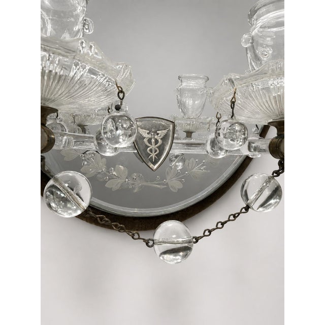 Mid 19th Century 19th Century, James Green & Nephew 'Caduceus' Mirrored Crystal Oil Sconces For Sale - Image 5 of 9