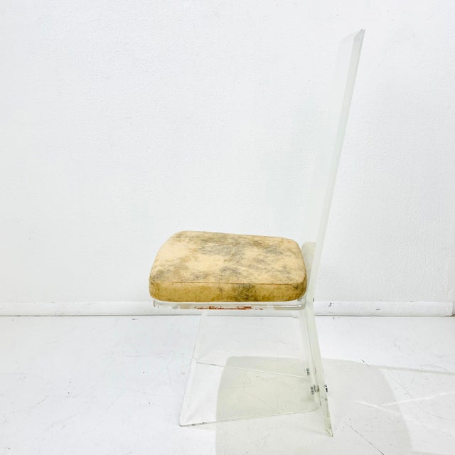 1980s Set of 4 High Back Lucite Dining Chairs For Sale In Dallas - Image 6 of 17