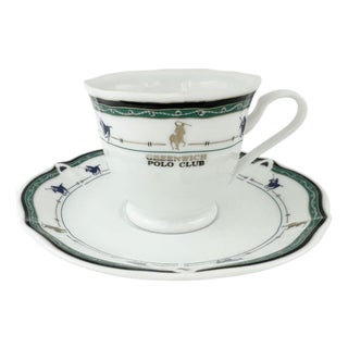 Vintage the Greenwich Polo Club Equestrian Cup & Saucer For Sale