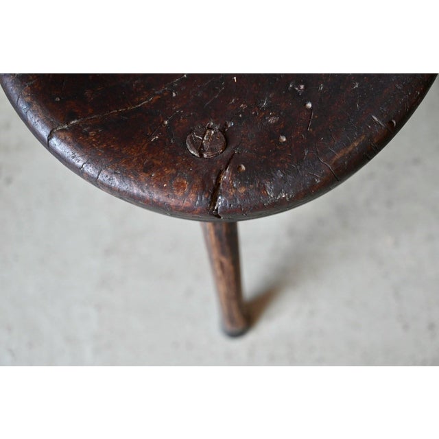 Primitive Bohemian Tripod Stool in Wood, 1920 For Sale - Image 6 of 10