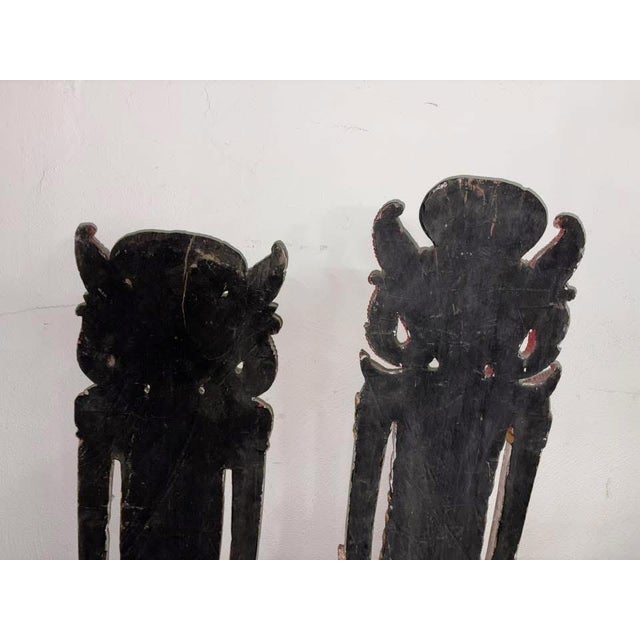 Pair of Balinese Statues in Compressed Wood, 1900s, Set of 2 For Sale - Image 9 of 14