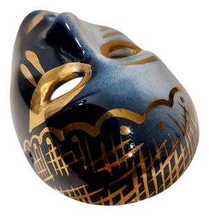 Venetian Porcelain Mask with 18 Karat Gold Leaf Gilding, 1970s