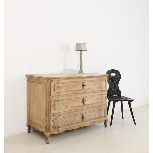 Baroque Antique German Baroque Bleached Oak Chest of Drawers, 1700s For Sale - Image 3 of 18