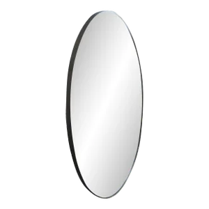 1970s Uttermost Petra Iron Oval Wall Mirror Champagne Silver Leaf Finish Beveled Glass