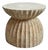 White Wash Scallop Hourglass Side Table For Sale