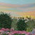 Morning Meadow Acrylic Painting Sunrise Landscape 8"x8" Original Signed Artwork For Sale - Image 6 of 7