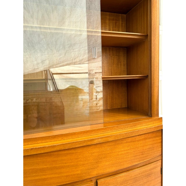 Mid-Century Modern Sliding Glass Door Display China Cabinet For Sale In Los Angeles - Image 6 of 12