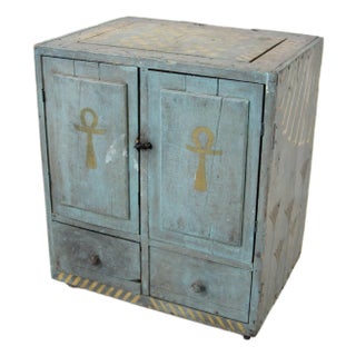 Folk Art Ankh Cabinet From Salvaged Wood, Outsider Art 20th Century For Sale