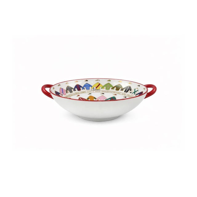 Italian Vintage Richard Ginori for Gio Ponti Equestrian Jockey Silks Bowl W/Handles For Sale - Image 3 of 9