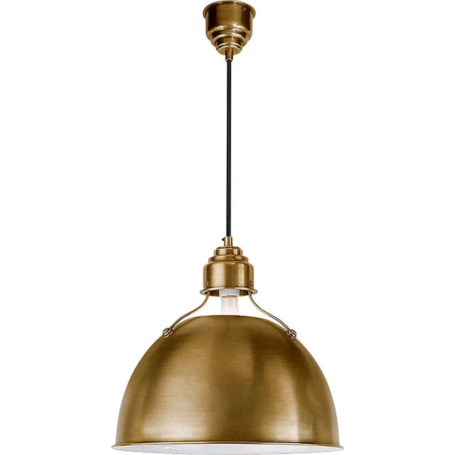 Modern Thomas O'Brien for Visual Comfort Signature Eugene Medium Pendant in Hand-Rubbed Antique Brass For Sale - Image 3 of 4