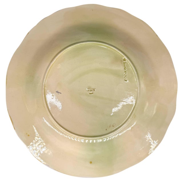 Wedgwood Majolica 'Vine & Strawberry' Plate on a Brown Ground, English, Ca. 1896 For Sale - Image 9 of 10