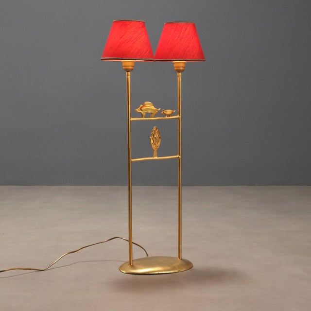 Gilded Bronze Sculpture Lamp For Sale - Image 9 of 9