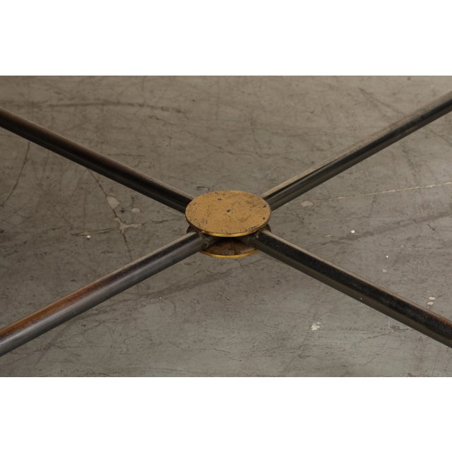 Midcentury Bronze and Red Lacquer 2-Piece Dining Table on Casters For Sale - Image 10 of 12