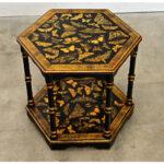 English Vintage English Painted Low Table with Butterfly Découpage For Sale - Image 3 of 9