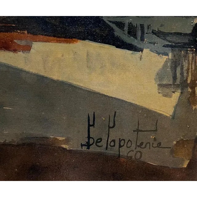 Paul Delapoterie, Construction Site Landscape, 1960s, Oil on Wood, Framed For Sale - Image 3 of 12