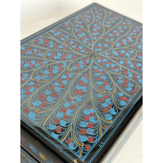 Blue Nesting Boxes in Lacquered Wood, France, 1970s, Set of 2 For Sale - Image 11 of 14