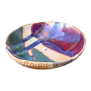 Vintage Mid Century Modern Ceramic Studio Signed Stamped Pottery Bowl.