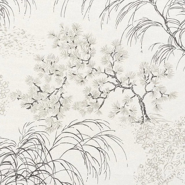 Sample - Schumacher Mori Fabric in Neutral For Sale