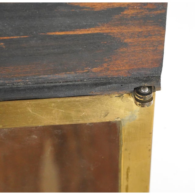 Black Vintage European Glass Front Wood Vitrine Cabinet For Sale - Image 8 of 12