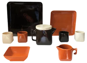 Ceramic Tea Service by Nanna Ditzel for Søholm, 1970s, Set of 9