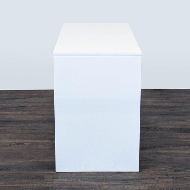 2010s Cb2 Runway Modern White Desk With Two Drawers – Minimalist Home Office Desk For Sale - Image 5 of 8