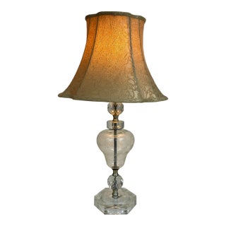 Vintage Cut Glass Table Lamp For Sale
