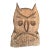 1970’s Large Carved Wood Owl Folk Art Heavy Wall Plaque Signed For Sale