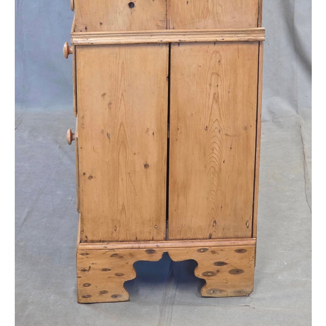 Antique 19th Century Irish Scrubbed Pine Linen Press Cabinet For Sale - Image 13 of 18
