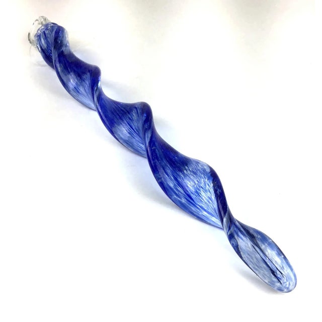 1980s Art Glass Hanging Twirling Ornament For Sale - Image 4 of 9