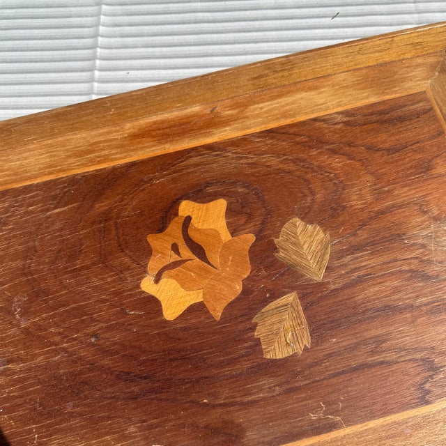 1970s Lightweight Wooden Tray With Floral Accents For Sale In Atlanta - Image 6 of 9