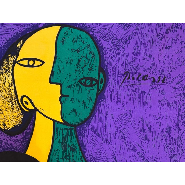 Vintage French Scarf after Pablo Picasso Cubist Portrait of "Femme Assise 1980s For Sale - Image 12 of 12