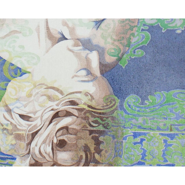 Blue 1973 Oil on Canvas Painting Signed by Carl E. Schwartz For Sale - Image 8 of 10