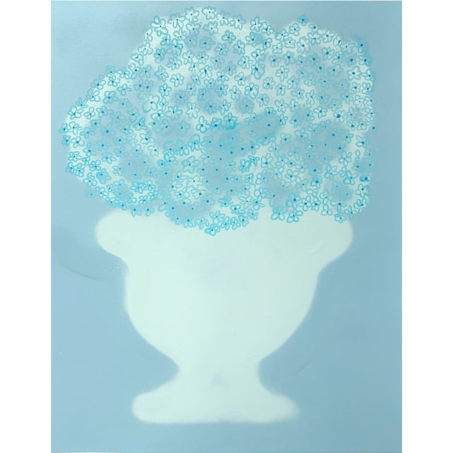Blue Hydrangeas Flowers No. 1 Contemporary Painting Susan Havens For Sale