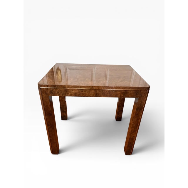 Vintage Burl Wood Waterfall Side Table Purchased From e.j. Audi Manhattan For Sale In Boston - Image 6 of 10