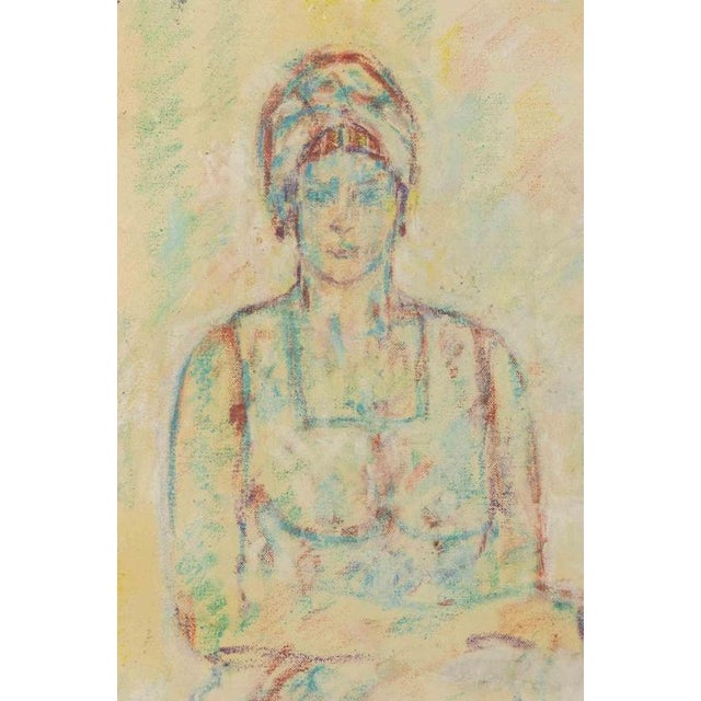 Oil pastel and watercolor on paper realized by sirio pellegrini in 1975. Hand signed and dated. Includes a wooden frame...
