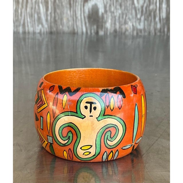 Mid 20th Century Vintage Wooden African Inspired Bangles - Set of 3 For Sale - Image 5 of 12