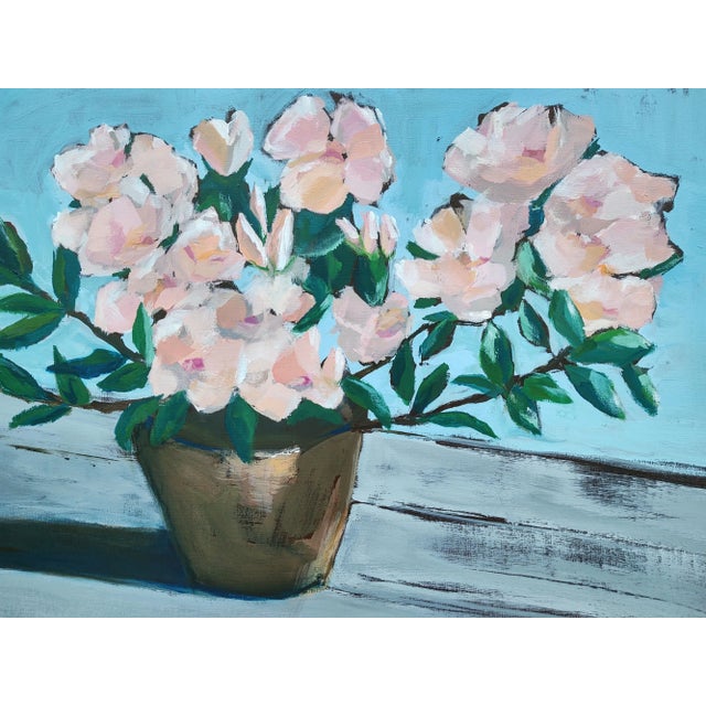 "Simple Pleasures" Contemporary Original Impressionist Style Floral Still Life Acrylic Painting by Linda McDonough For Sale - Image 11 of 12