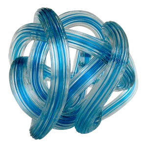 C.1970's-80's Italian Hand-Blown Zanetti Knotted Murano in a Cerulean Blue & Clear Strie' Coloration
