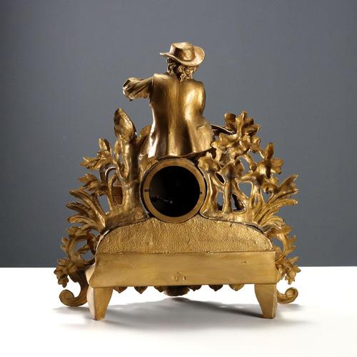 Gilt Antimony Table Clock For Sale - Image 9 of 13