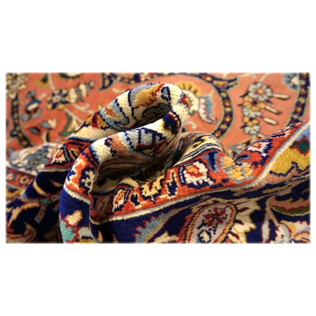 Antique Persian Tabriz Pahlavi Wool 11x17 Orange, Blue & Green Handmade Area Rug #9902606 For Sale - Image 13 of 13