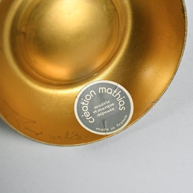 Gilt Brass Table Lamps from Creation Mathias, France, 1970, Set of 2 For Sale - Image 4 of 9