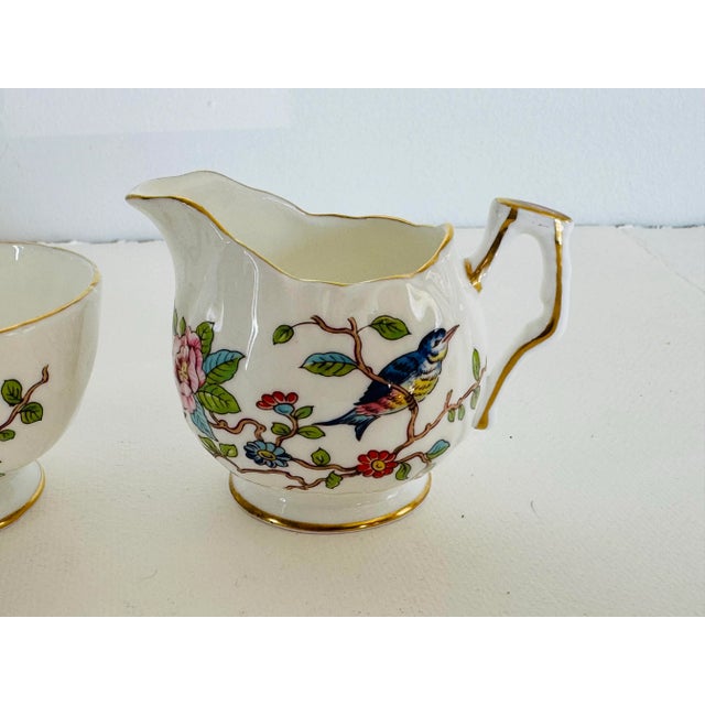 Vintage 1960s Aynsley England Small Sugar & Creamer Set For Sale - Image 4 of 7