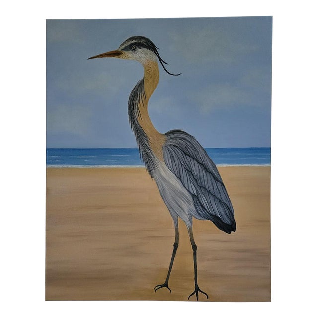Heron on the Beach Painting by Susan B. For Sale