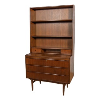 Mid-Century Teak Shelf with Pull-Out Top, Denmark, 1960s For Sale