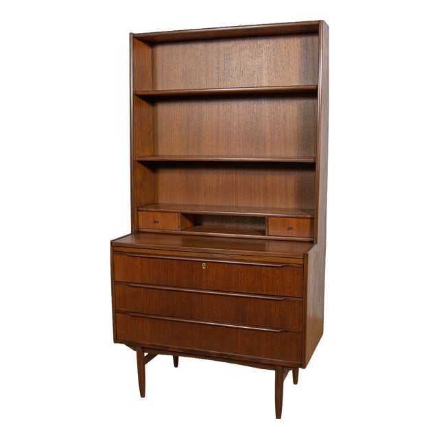 Mid-Century Teak Shelf with Pull-Out Top, Denmark, 1960s For Sale